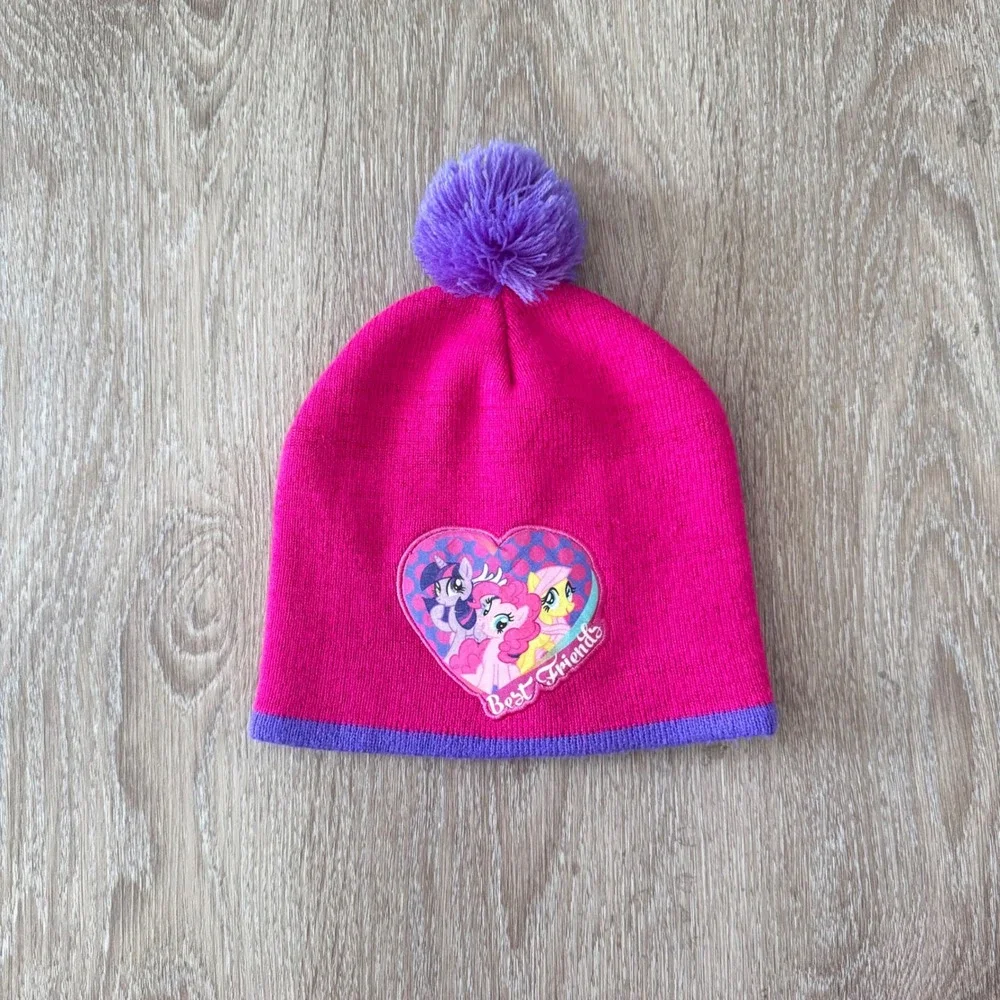 My Little Pony Best Friends Pink Pom Winter Beanie Hat Hasbro 2014 Girls OSFM